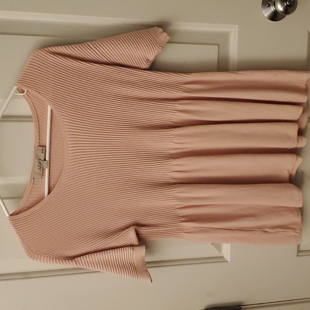 Ann taylor Loft pink peplum top size medium